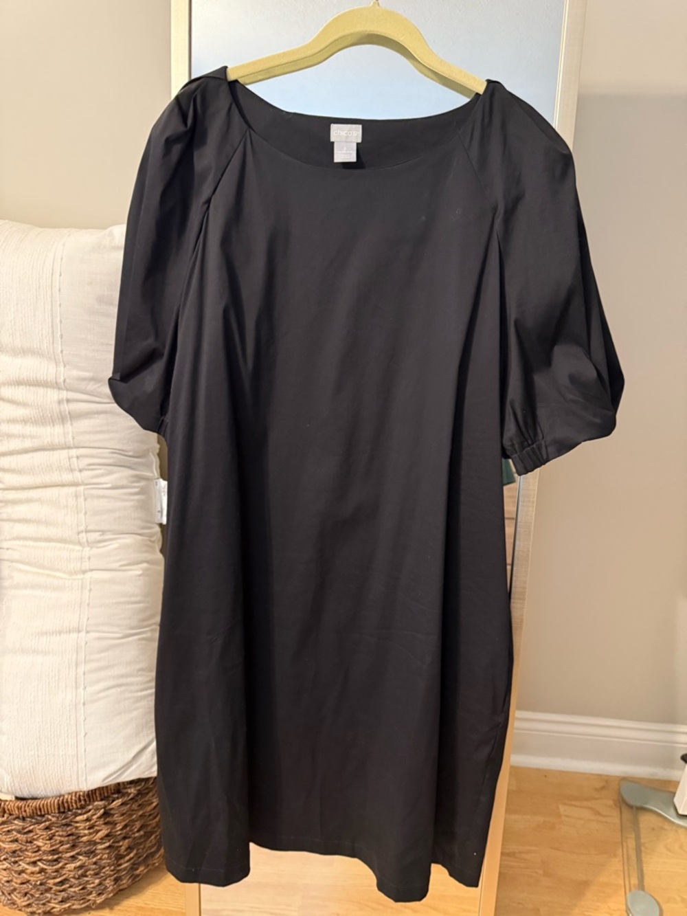 Chico’s Black Puff Sleeve Shift Dress